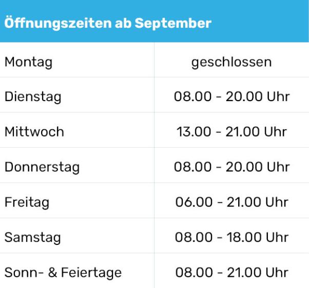 Öffnungszeiten Soleo Bad